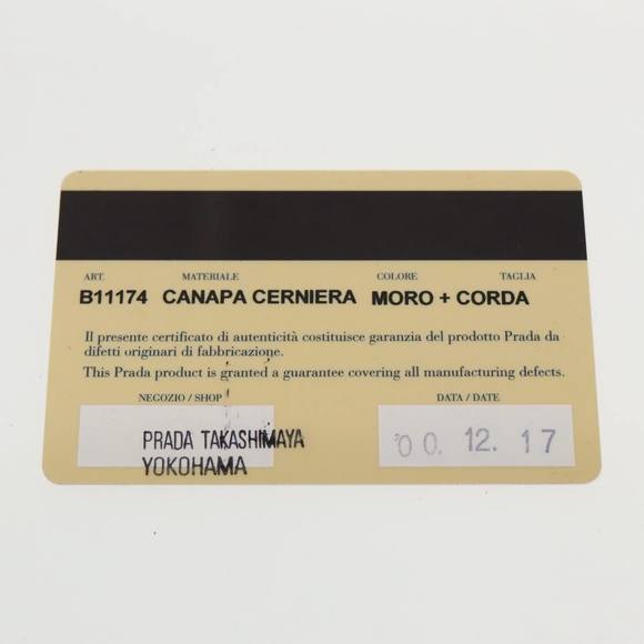 PRADA Hand Bag Canvas Silver Brown Auth 96183 - Picture 12 of 16